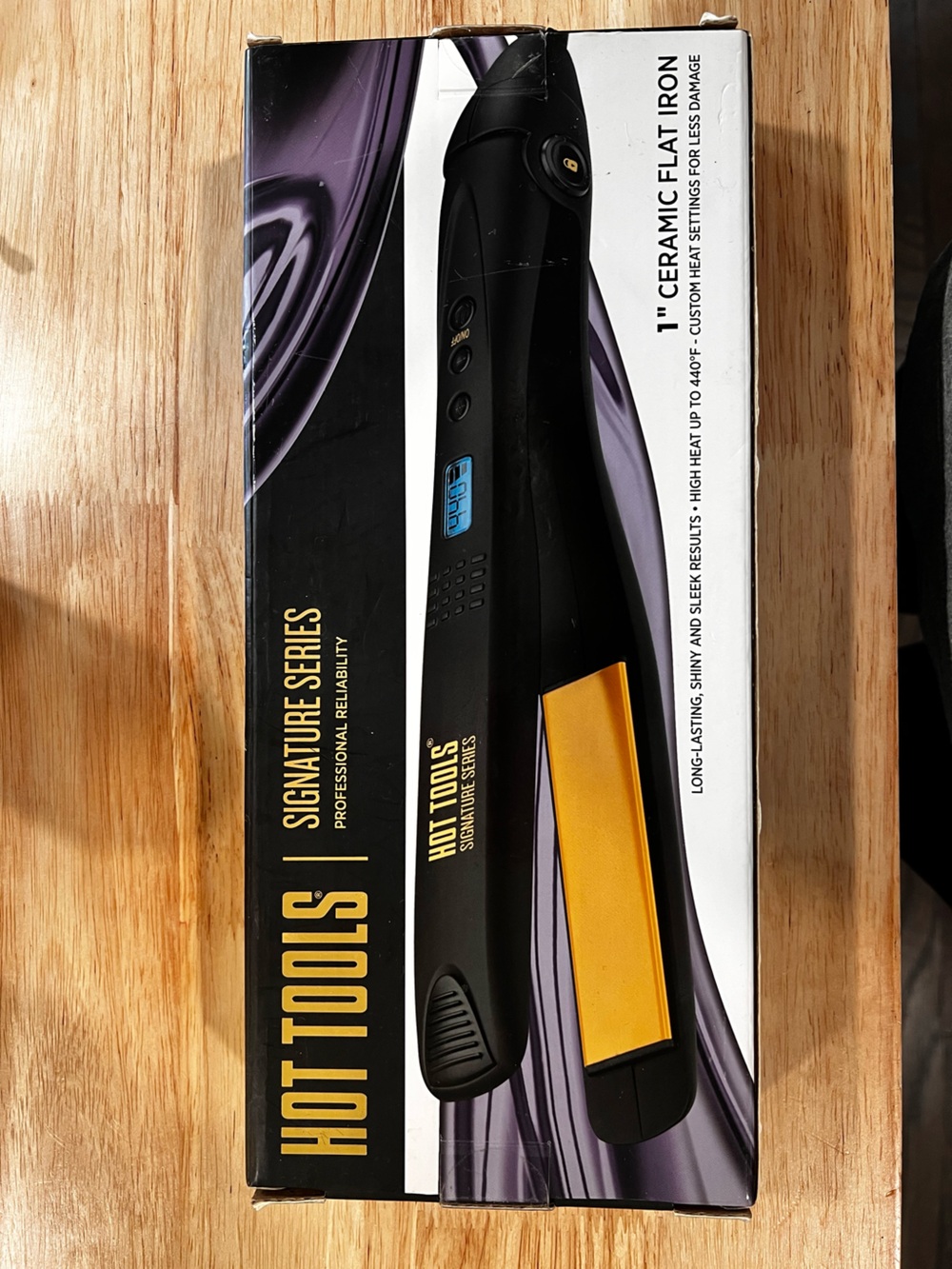 HOT TOOLS Signature Series Gold 1” Flat Iron - Black and Gold